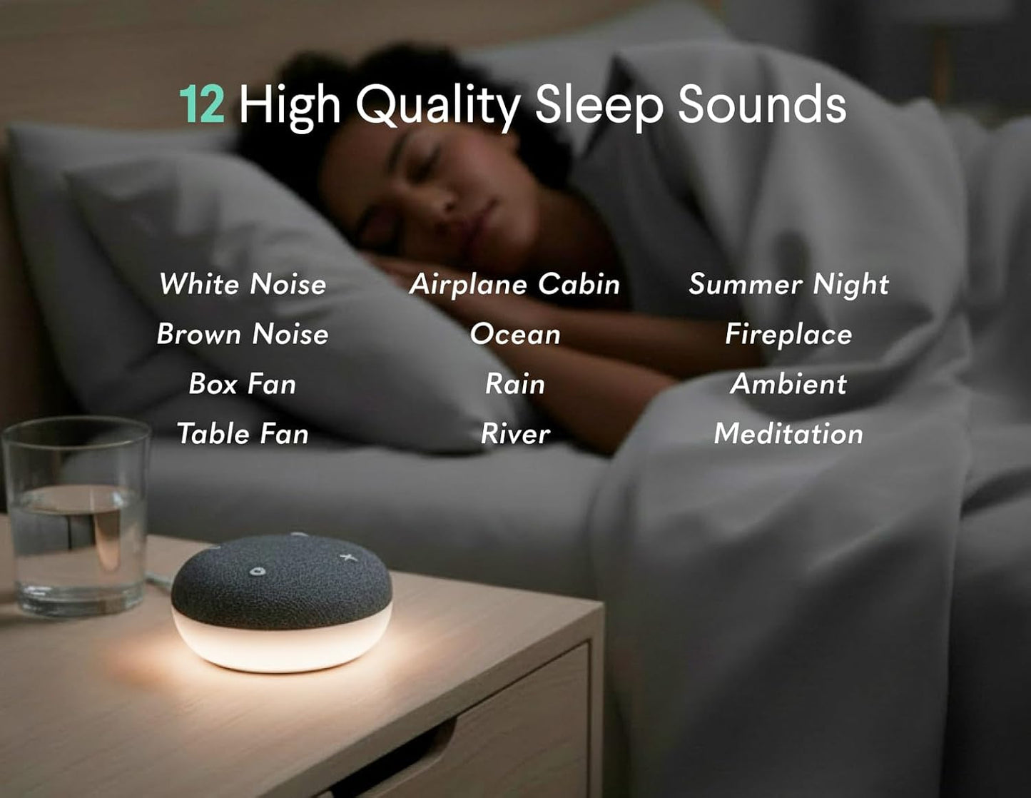 SNOOZ Go 2 Travel White Noise Sound Machine - 12 Sounds, Rechargeable Bluetooth Speaker, Nightlight - Portable Sound Machine for Hotels, Sleep, Adults, Baby Registry, Kids, White Noise for Sleeping