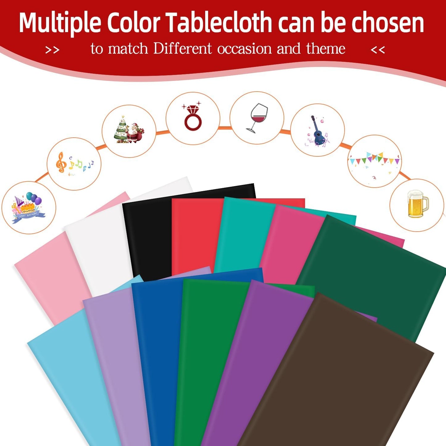 tujol Royal Blue 6 Pack Plastic Table Cloth 54" x 108", Disposable Tablecloths Rectangle Table Cover, Plastic Tablecloths for Parties