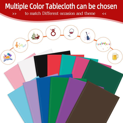 tujol Royal Blue 6 Pack Plastic Table Cloth 54" x 108", Disposable Tablecloths Rectangle Table Cover, Plastic Tablecloths for Parties