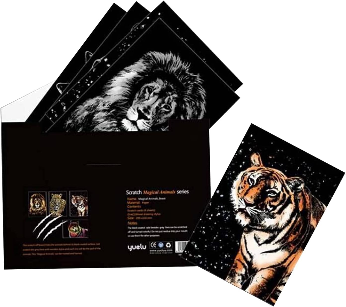 Georgie Porgy Scratch Paper Art Set for Kids Adults Magic Rainbow Scratchboards for DIY Arts and Crafts Kits Christmas Birthday Gift with Scratching Tools Kit (A4-Noctilucent Whale + Sea World)