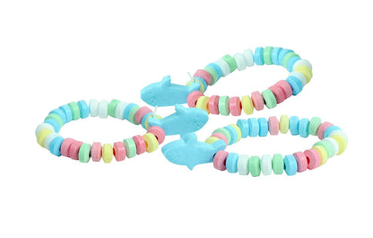 Mermaid Candy - 24 Mermaid Tail Shaped Candy Bracelets Individually Wrapped Bulk - Great for Mermaid Party Candy Favors - Little Mermaid Birthday Goodie Bags for Kids - Pinata Fillers