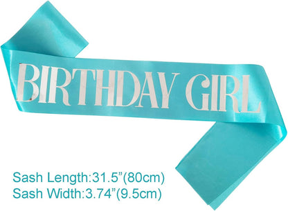 Birthday Girl Sash, Pink Foil White Birthday Sash for Girl Sweet 16th 18th 20th 21st 30th Fun Birthday Party Gifts Favors Decorations