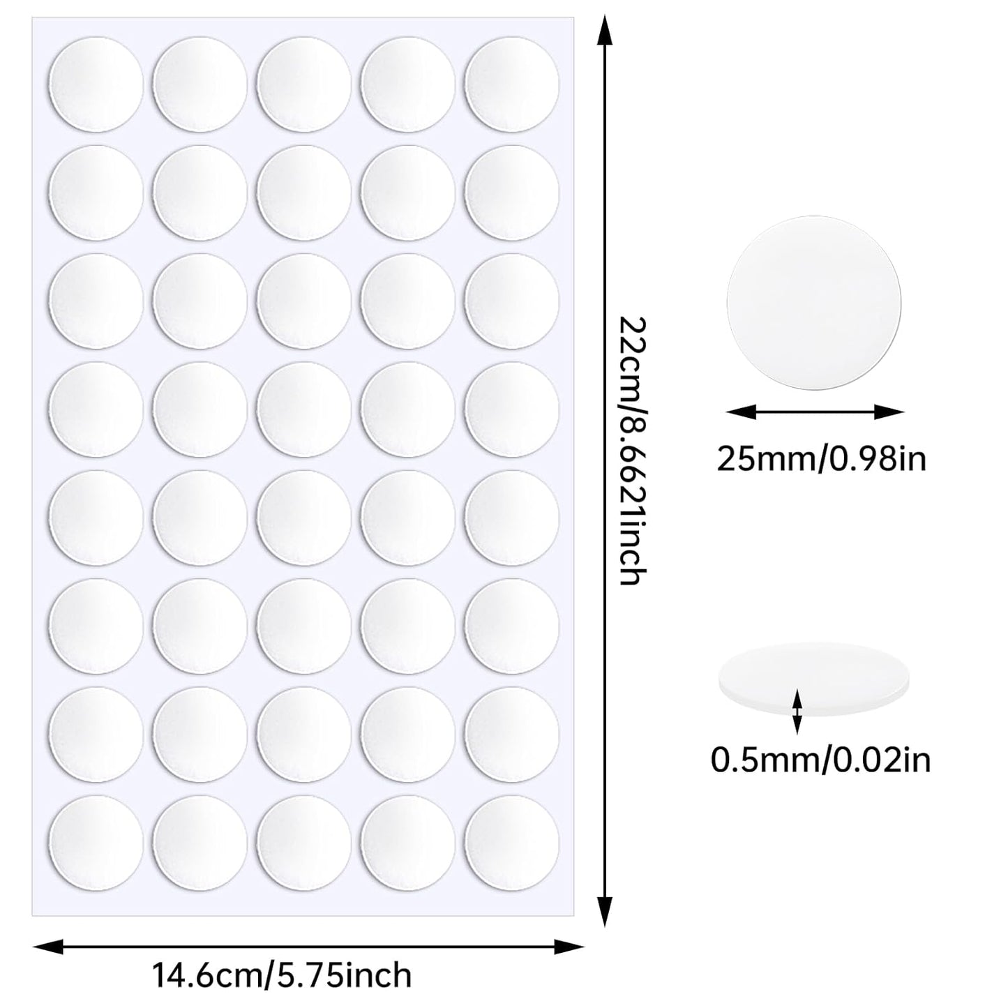 JANYUN 140 Pieces Adhesive Dots,Removable Round Putty Clear Tack No Trace Small Tape Stickers for Wall Hanging Festival Poster Office Party Decoration Picture Crafts