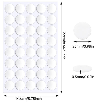 JANYUN 140 Pieces Adhesive Dots,Removable Round Putty Clear Tack No Trace Small Tape Stickers for Wall Hanging Festival Poster Office Party Decoration Picture Crafts