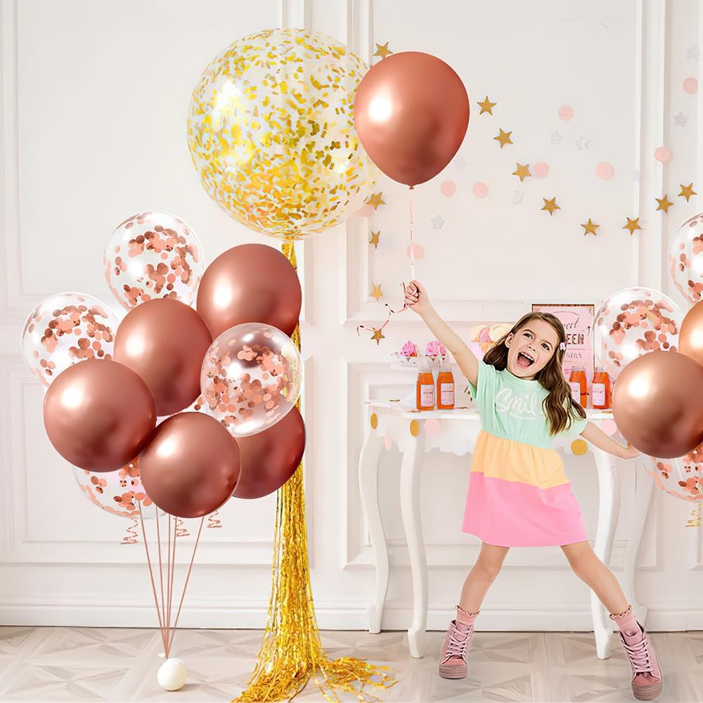 Gold Confetti Balloons, 50 Pcs 12 Inch, Glitter Gold Confetti Party Balloons, Party Decorations, Birthday Wedding Baby Shower Party Balloons Decorations