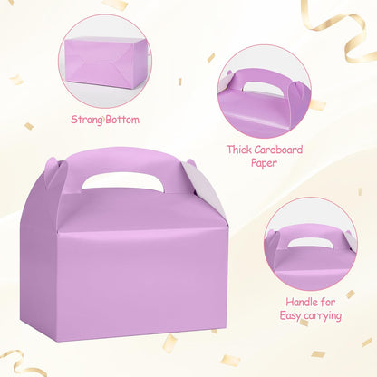 DjinnGlory 36 Pack White Party Favor Treat Boxes with Handle, DIY Paper Boxes for Baby Shower, Birthday, All Occasion, Small Gable Boxes for Small Business 6.18 x 3.58 x 3.38 Inches