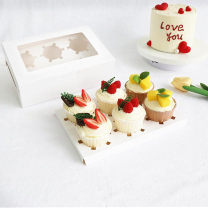 30 Pcs Cupcake Boxes with Clear Window, 9.4'' X6.3'' X3'', Food Grade Materials, Easy Assembly - Containers for Muffins, Cookies, Candies, and Bakeries