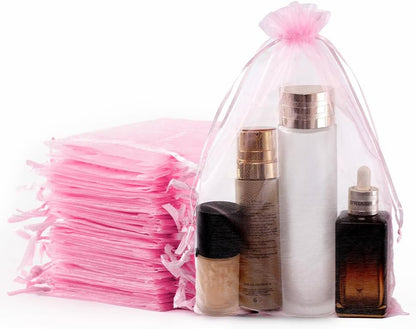 Meowoo 100PCS Organza Bags, 3x4in Small Mesh Bags Drawstring for Jewelry, Candy, Christmas, Sachets, Festivals, Bathroom Soaps, Makeup Organza, Wrapping Supplies(mixedcolor)