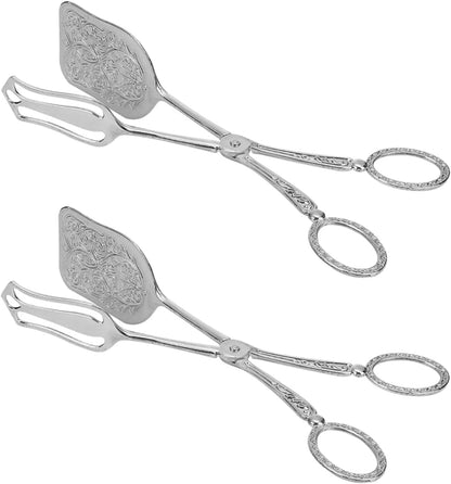 Gold Serving Tongs, Zinc Alloy Bread Clip Salad Pastry Food Tongs Lightweight Cake Astry Tong Kitchen Serving Clip for Serving Food Bread Cake, 23cm/9.1inx5cm/2.0in (1PCS, Gold)