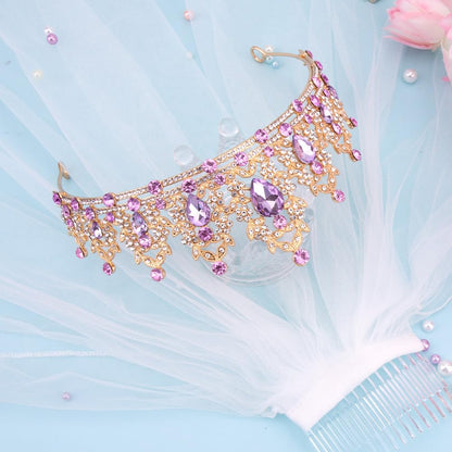 Silver Birthday Crown Headband with Sash for Women - Rhinestone Tiara for Birthday Parties