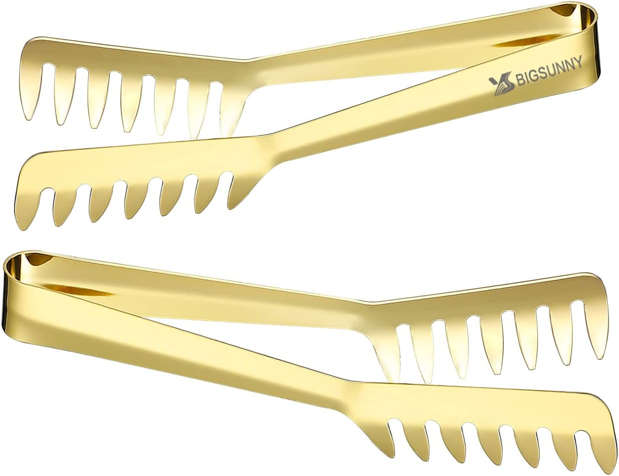 MSY BIGSUNNY 2 Pack Pasta Tong, Stainless Steel Food Tong Serving Tong, Spaghetti Tong