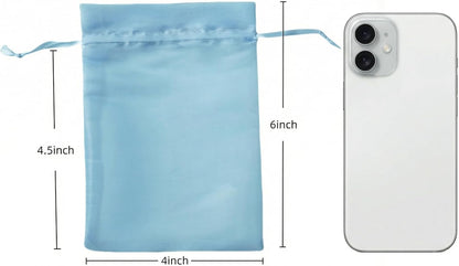 QIANF 20 Pcs Peacock Blue Small Organza Bags 3X4 inch for Wedding Favors with Drawstring, Mini Mesh Gift Bags Jewelry Pouch for Candy Bridal Shower Party Favor Baby Shower Christmas