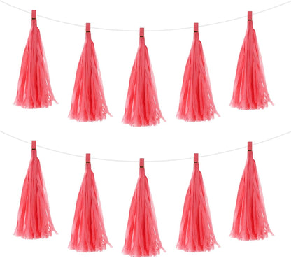 MECCANIXITY 20Pcs Light Blue Tassel Garland Banner with Rope Tissue Paper Tassels Party DIY Kits for Anniversary Wedding Birthday Party