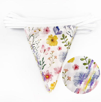 32Ft Dusty Blue Party Decorations Retro Blue Gingham Triangle Banner Flag Pennant Fabric Garland Streamers for Nautical Wedding Birthday Ahoy Achor Bridal Baby Shower Under The Sea Decor Supplies