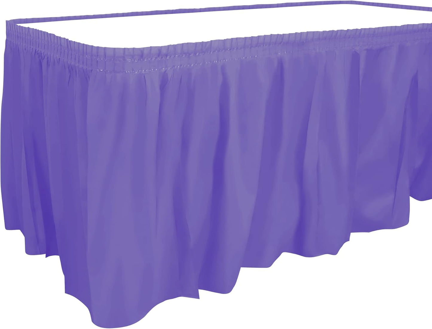 Party Dimensions Plastic Table Skirt, 29-Inches by 14-Feet - White - 6 Pack