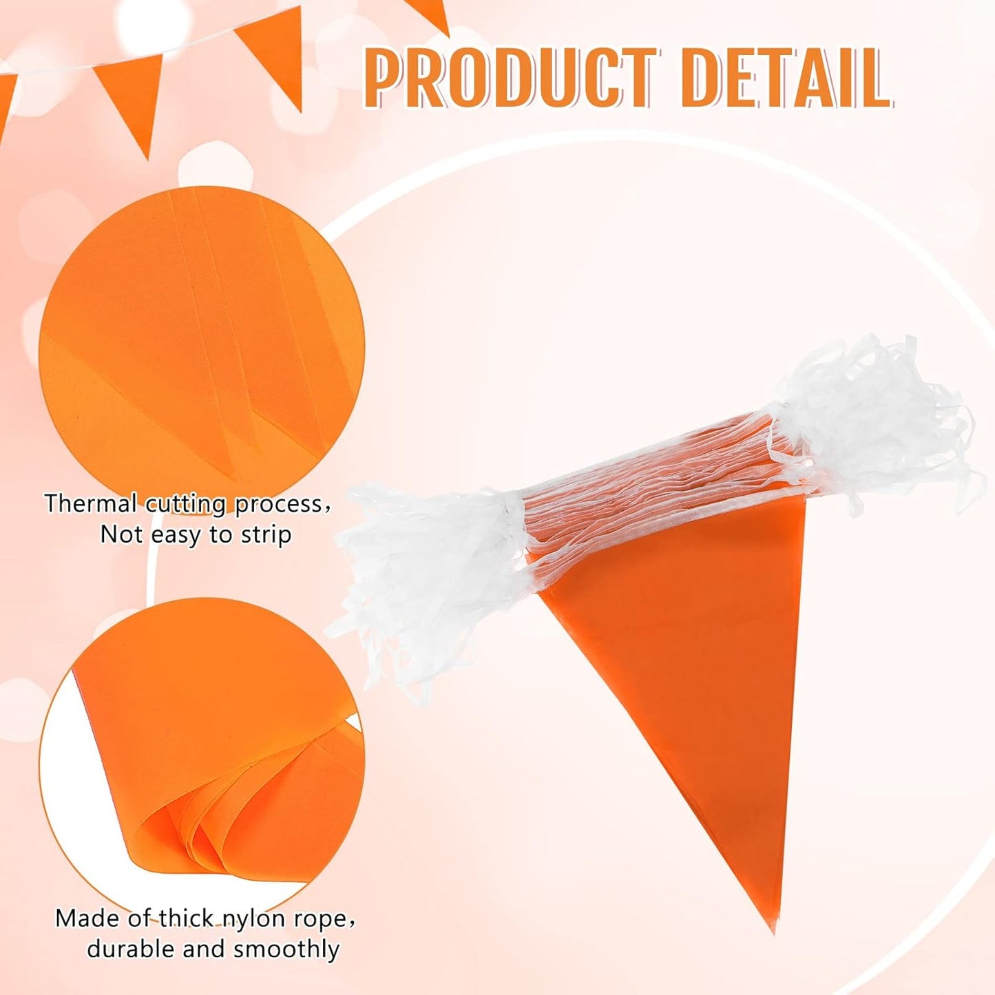Hahafelt 100 Feet Pennant Banners Flags 75 Solid String Triangle Flags for Grand Opening, Carnival Theme Birthday Party Decoration Outdoor Events Classroom Decoration(Pink)