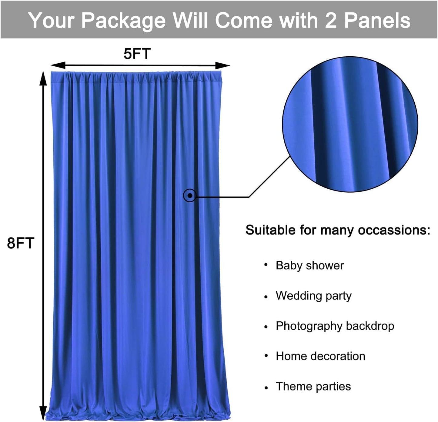 10ftx10ft Black Backdrop Curtains for Weddings Parties, Wrinkle Free 2 Panels Silky Polyester Photo Backdrop Drapes Back Drop Cloth Drapery for Birthday Mother'sDay Photography Background