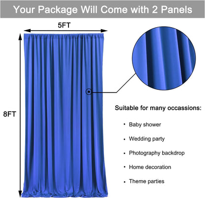 10ftx10ft Black Backdrop Curtains for Weddings Parties, Wrinkle Free 2 Panels Silky Polyester Photo Backdrop Drapes Back Drop Cloth Drapery for Birthday Mother'sDay Photography Background