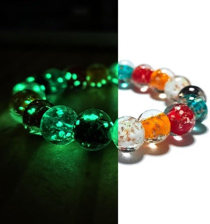 Handmade Glow-in-the-Dark Beaded Bracelet, Luminous Wrist Accessory, Fashion Bracelet for Women, Ideal Gift for Night Events, Parties & Birthdays