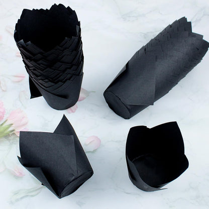 150 Pieces Tulip Cupcake Muffin Liners Paper Baking Cups Greaseproof Cupcake Wrappers for Birthday Wedding Party Baby Showers Catering Restaurants(Pink)