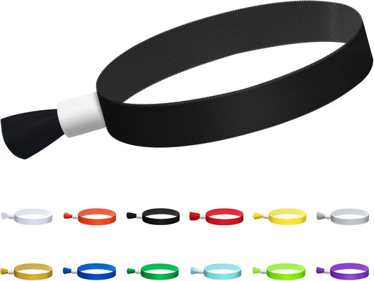 Green-Power America 100 Pcs Cloth Event Wristbands, Event Wristbands, Colored Wrist Bands for Events, for Lightweight Concert Wrist Strap for Activities, Party Bracelets for Events (Color : White)