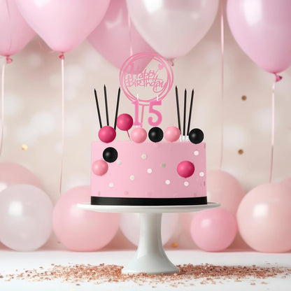 Yerliker 34 Pcs Happy Birthday Cake Toppers Decorations Birthday Candles DIY Cake Decor for Men Women Wedding Anniversary(Gold)
