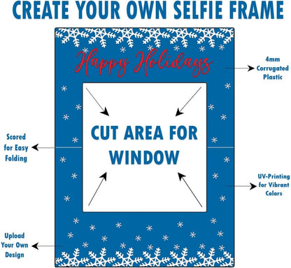 Vispronet Custom Selfie Frame – 29in x 40in Personalized for 2-3 People, Upload Your Own Design, Weather-Resistant Corrugated Plastic Frame, Perfect for Parties and Events