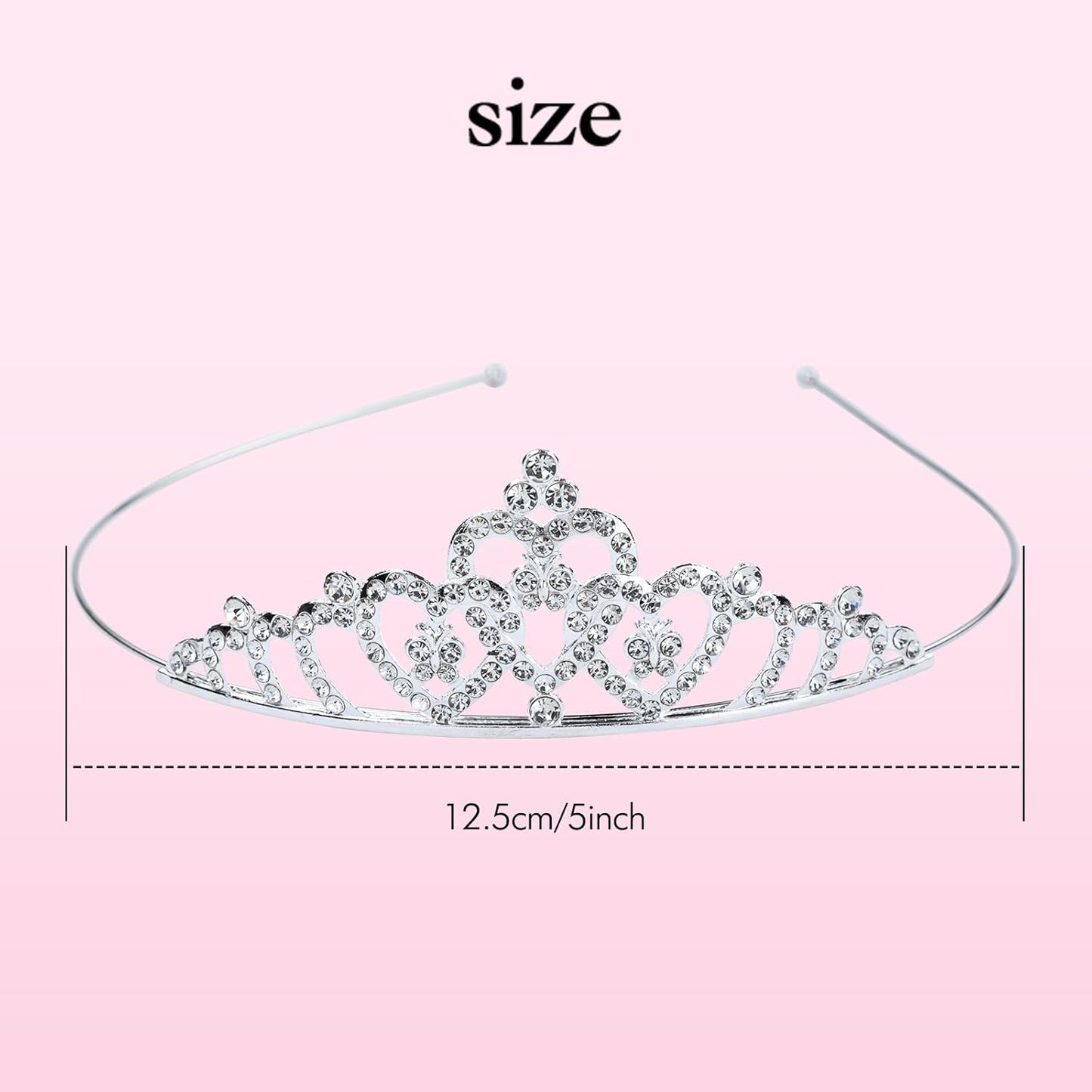 Lawie 8 Pack Birthday Tiaras, Rhinestone Crystal Princess Crowns, Silver Headbands for Women, Party Dance Homecoming Wedding Bridals