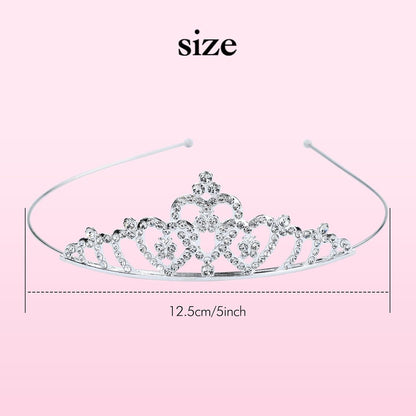Lawie 8 Pack Birthday Tiaras, Rhinestone Crystal Princess Crowns, Silver Headbands for Women, Party Dance Homecoming Wedding Bridals