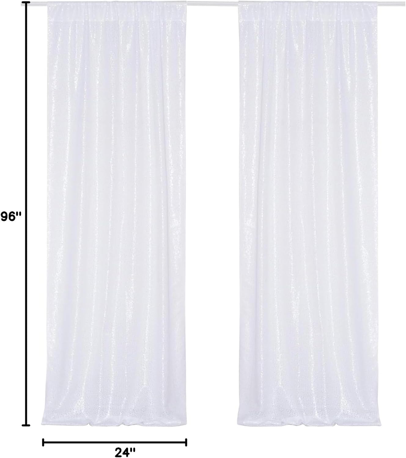 Poise3EHome Black Sequin Backdrop Curtains, 2 Panels 2FTx8FT Glitter Photo Booth Backdrop for Halloween Birthday Bachelorette Wednesday Twilight Party Decorations