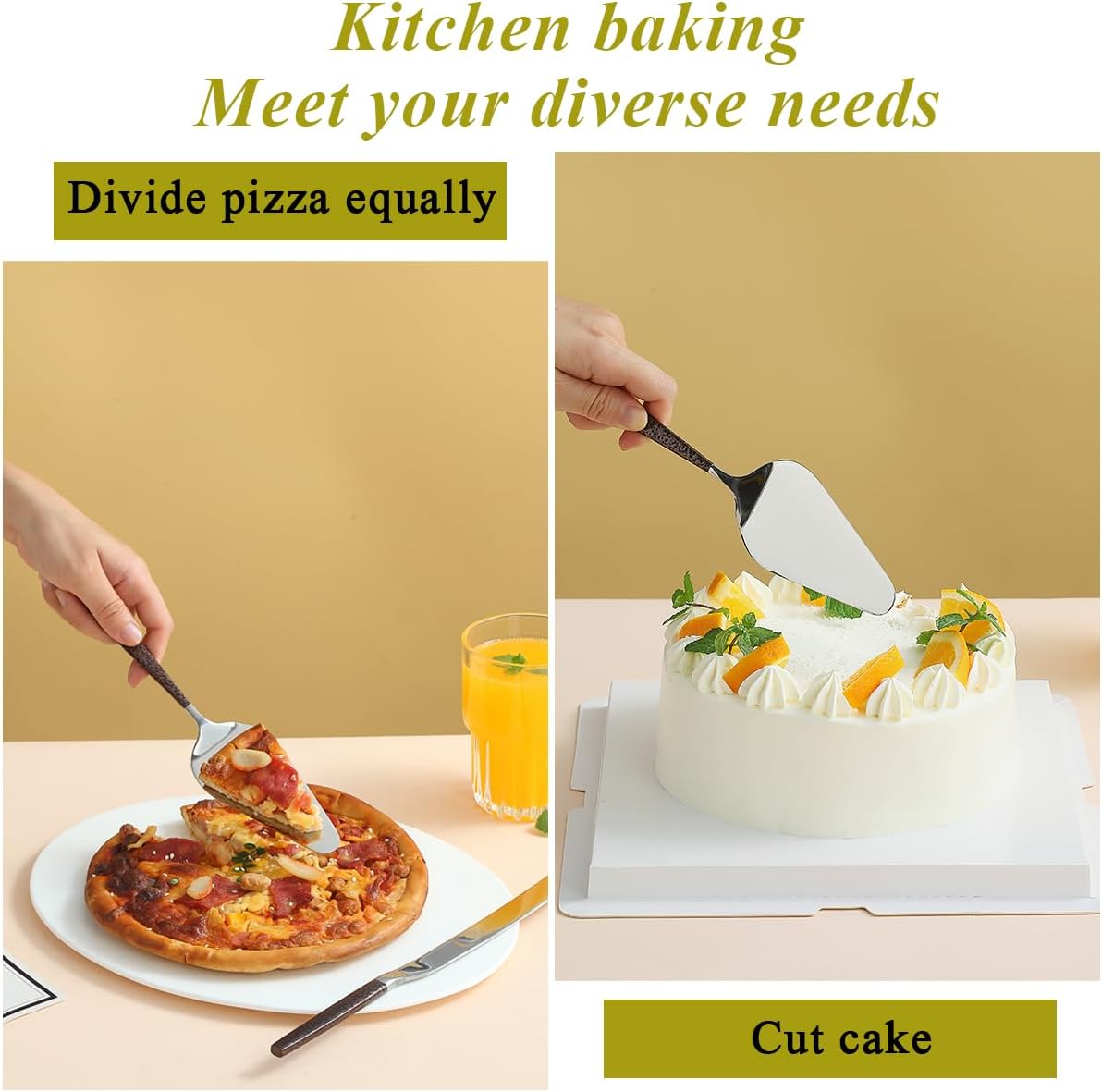 Evanda Wedding Cake Knife and Server Set, Cake Cutte Pie Server for Everyday, Wedding and Birthdays, Dishwasher Safe