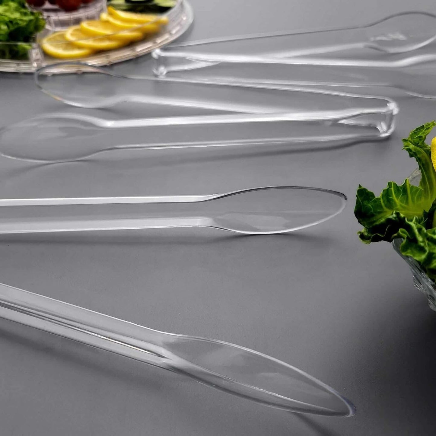 Efavormart 3-Pack 12" Clear Plastic Serving Tongs, Heavy-Duty Disposable Food Tongs for Catering, Buffets, Salads, and Party Events