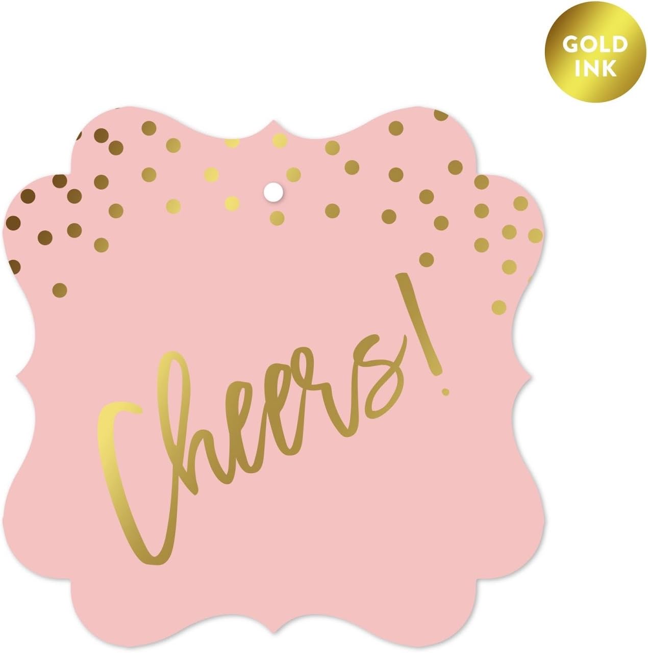 Andaz Press Blush Pink and Metallic Gold Confetti Polka Dots Bachelorette Party Bridal Shower Collection, Scavenger Hunt Game Cards, 20-Pack