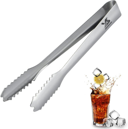 MSY BIGSUNNY Durable Stainless Steel Ice Tongs, 7 inch Sugar Cube Serving Tongs, Set of 2