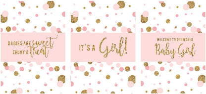 Andaz Press Blush Pink Gold Glitter Girl Baby Shower, Printable Table Tent Place Cards, 20-Pack, Seat Placement Cards Blank Place Cards For Table Settings Name Cards for Wedding, Graduation Food Cards - Colors B
