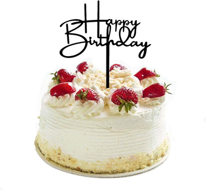DIY Happy birthday Cake Topper Black Acrylic