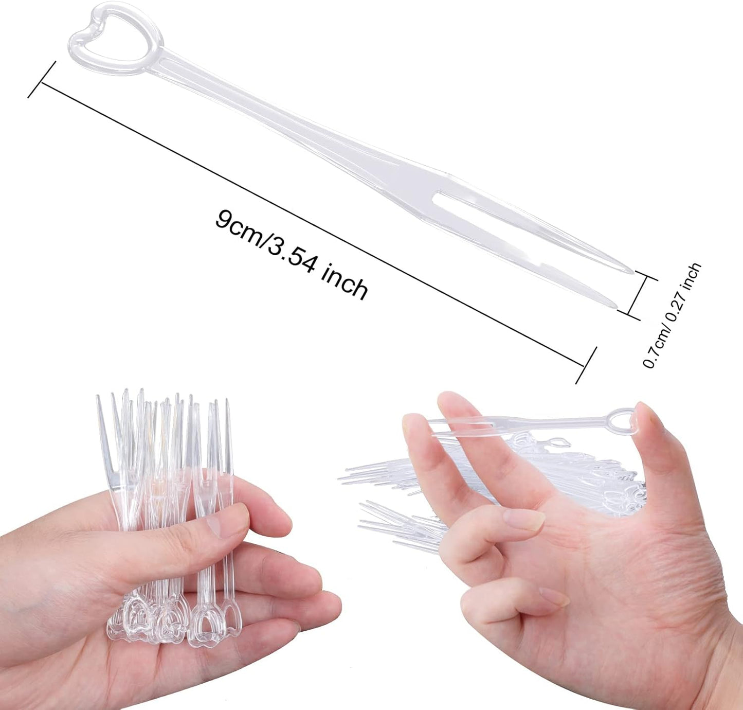 300PCS Disposable Plastic Fruit Forks, YEAJOIN Mini Cake Forks Tasting Appetizer Cocktail Forks Picks Small Dessert Food Picks Sticks