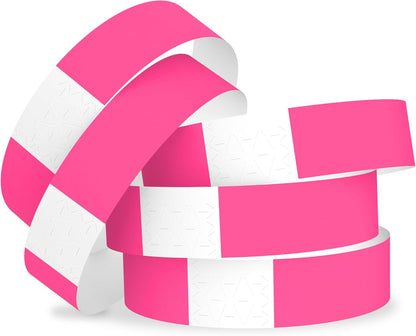 500 WristCo 5 Color Variety Pack Paper Plastic Wristbands for Events - Premium Water-Proof Tear Resistant Paper Bracelets ID Wrist Bands for Concerts Festivals Admission Party Identification