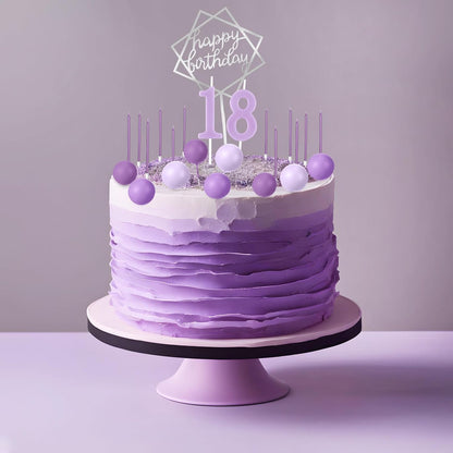 Yerliker 34 Pcs Happy Birthday Cake Toppers Decorations Birthday Candles DIY Cake Decor for Men Women Wedding Anniversary(Gold)