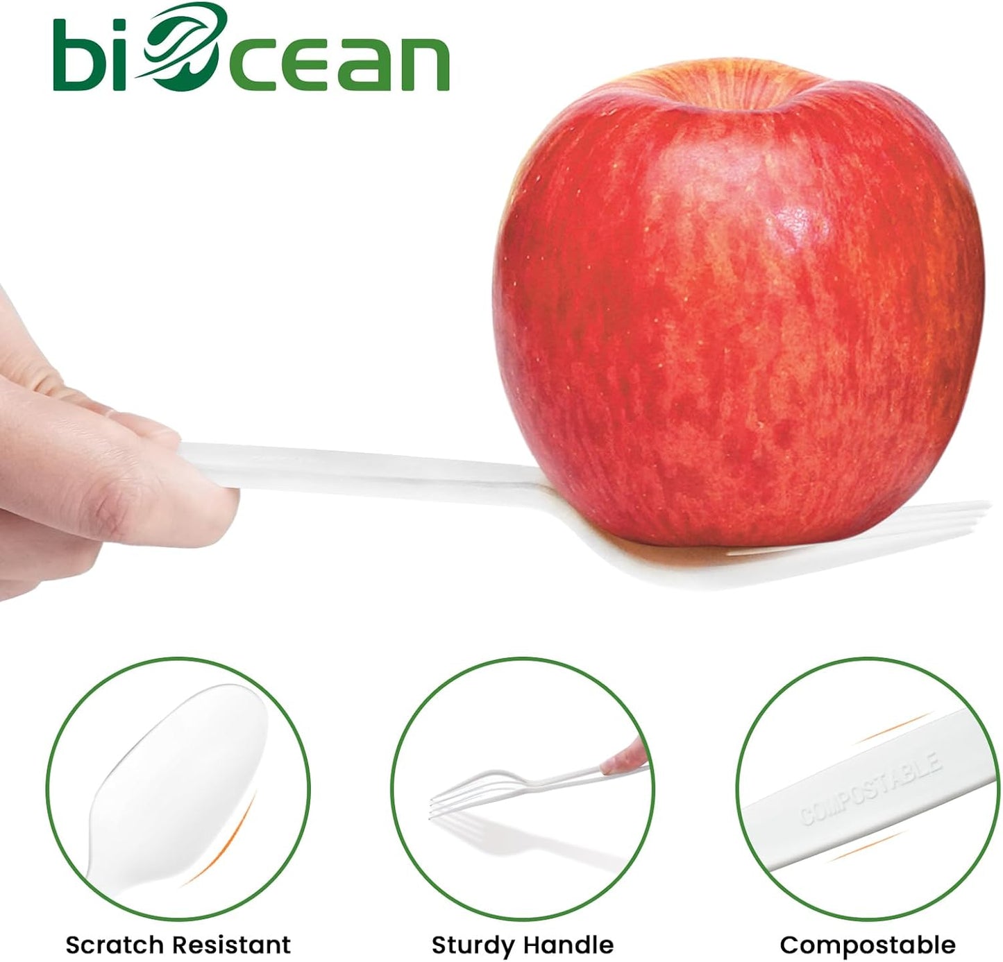 Extra Heavyduty Compostable Cutlery Set - 190 Count Large Disposable Utensils No Plastic Forks Spoons Knives Biodegradable Fork Eco Friendly Silverware for Party,BBQ,Daily Use,Events,Picnic
