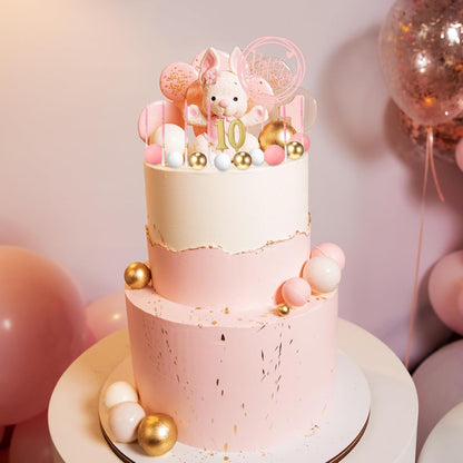Yerliker 34 Pcs Happy Birthday Cake Toppers Decorations Birthday Candles DIY Cake Decor for Men Women Wedding Anniversary(Gold)