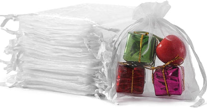 Meowoo 100PCS Organza Bags, 3x4in Small Mesh Bags Drawstring for Jewelry, Candy, Christmas, Sachets, Festivals, Bathroom Soaps, Makeup Organza, Wrapping Supplies(mixedcolor)