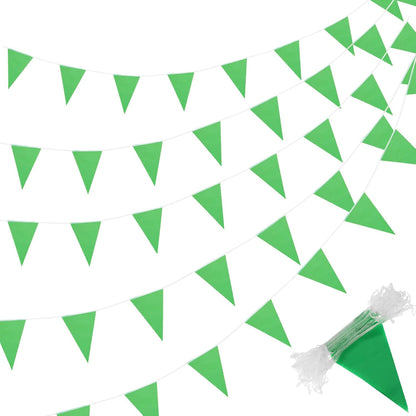 Tatuo 200 Feet Solid Pennant Banners Flags String Triangle Hanging DIY Bunting Flags Party Decorations for Grand Opening Party Banners for Kids Birthday, Shops (White)
