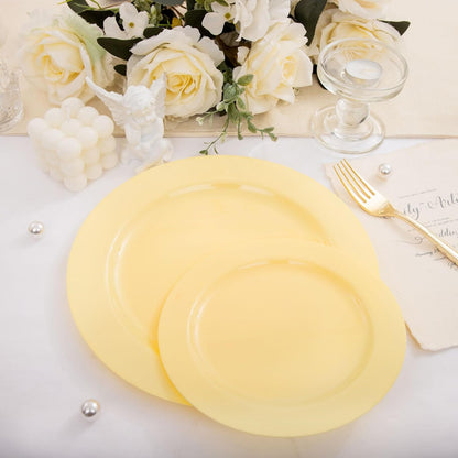 FLOWERCAT 60PCS White Plastic Plates - Heavy Duty White Disposable Plates for Mother's Day/Birthday Party/Wedding -serve for 30 guests Include 30PCS 10.25" & 30PCS 7.5" Plates for Party