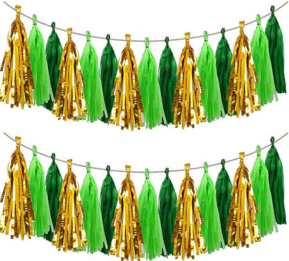 AIM & GGKK Navy Blue and Orange Tassel Garland Banner Tissue Paper Tassels for Party Suppiles Decorations,Wedding Decorations,Nursery Decor,Engagement,Football Party, DIY Kits(20PCS)