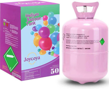 Helium Gas 13.4L Tank up to 50 Latex Balloons 1-Box, Helium Tank for Balloons at Home Latex Balloons and Ribbons Included
