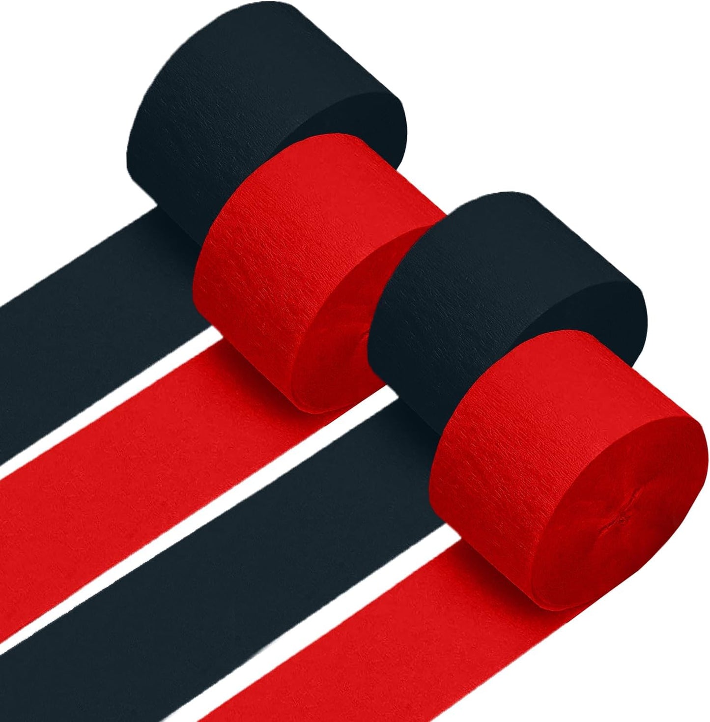 4 Crepe Paper Streamers Rolls, 328ft Pack of Red and White Crepe Paper for Birthday Baby Shower Wedding Christmas Valentines Day Party Decorations (1.8 inch x 82 ft/Roll)