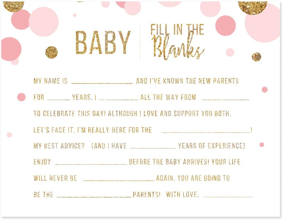 Andaz Press Blush Pink Gold Glitter Girl Baby Shower, Printable Table Tent Place Cards, 20-Pack, Seat Placement Cards Blank Place Cards For Table Settings Name Cards for Wedding, Graduation Food Cards - Colors B