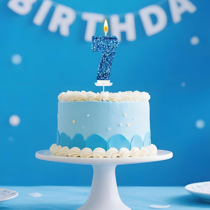 Birthday Number Candles, Glitter Number Candle Cake Decorations with Sequins, Cupcake Decorations for Girls, Women, Party Anniversary Celebrations (Number 6, Purple)