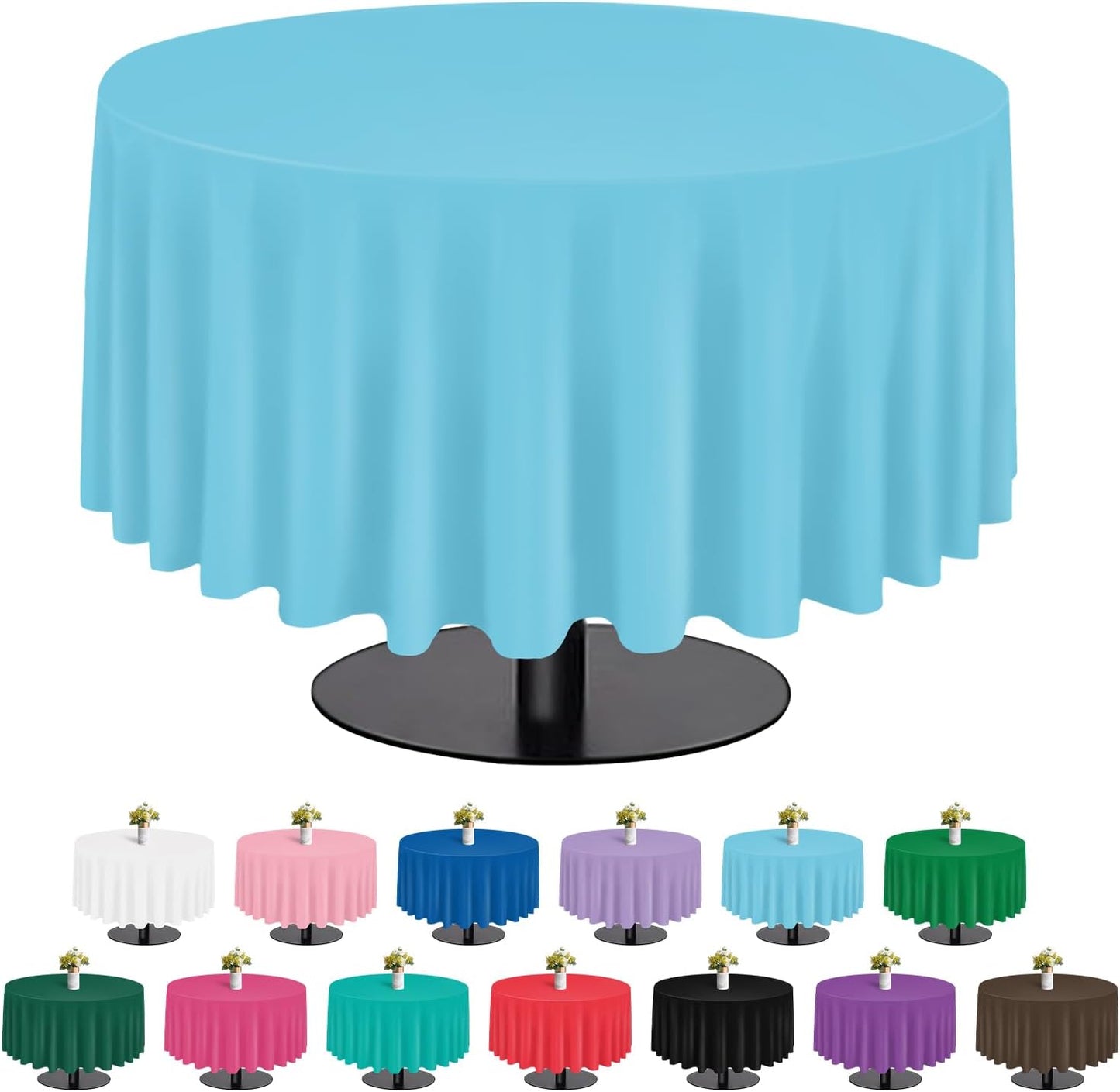 tujol Royal Blue 6 Pack Plastic Table Cloth 54" x 108", Disposable Tablecloths Rectangle Table Cover, Plastic Tablecloths for Parties